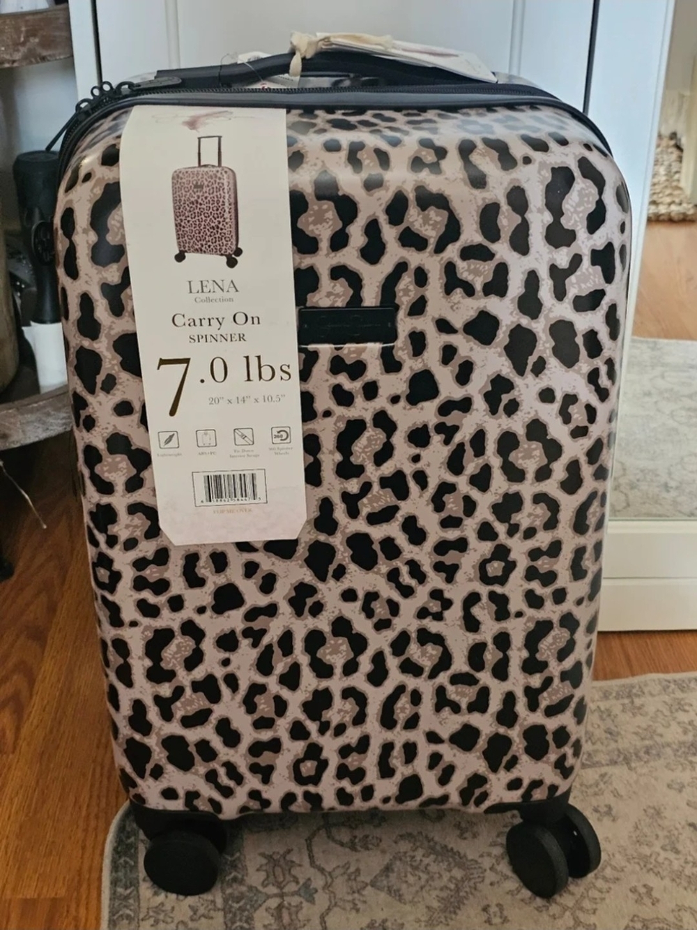 Jessica Simpson 20” Leopard Print Lightweight Carry On Luggage NWT